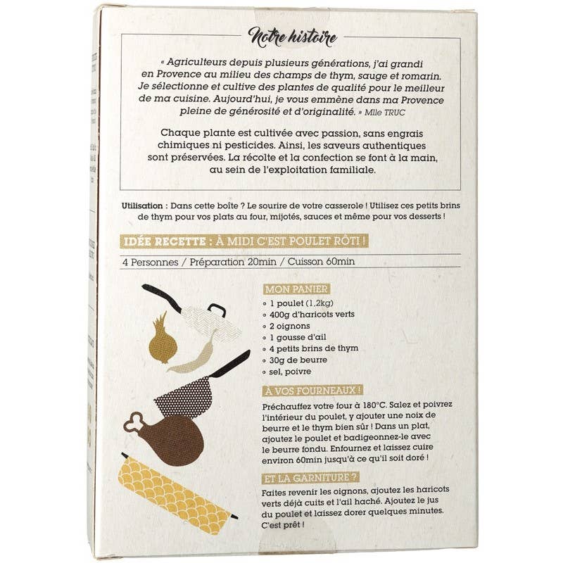 Pequeñas ramitas de tomillo orgánico
