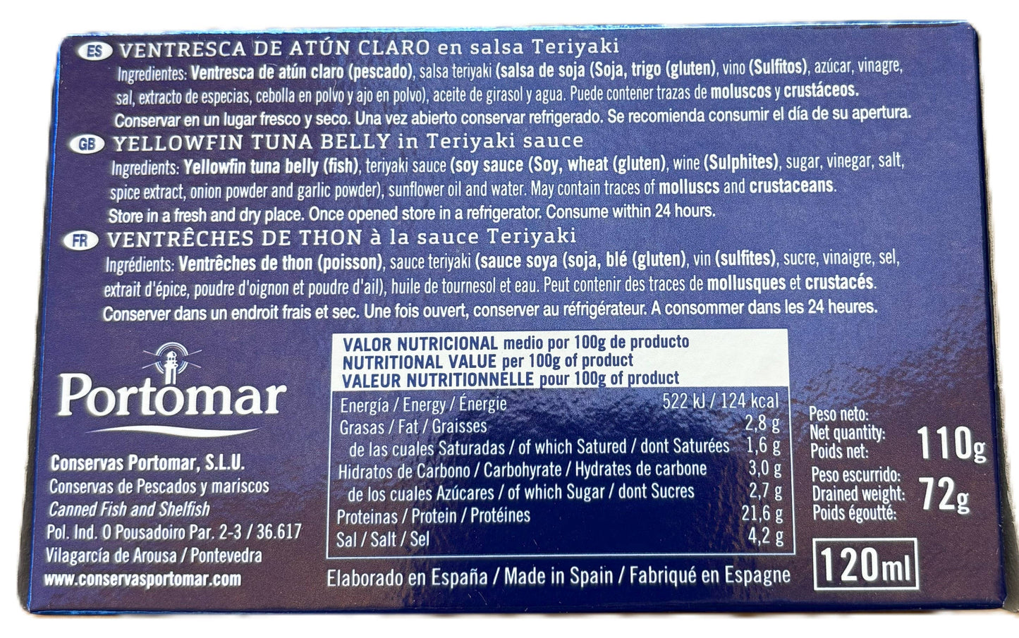 Confettura di ventresca di tonno teriyaki - 110g- Poromar