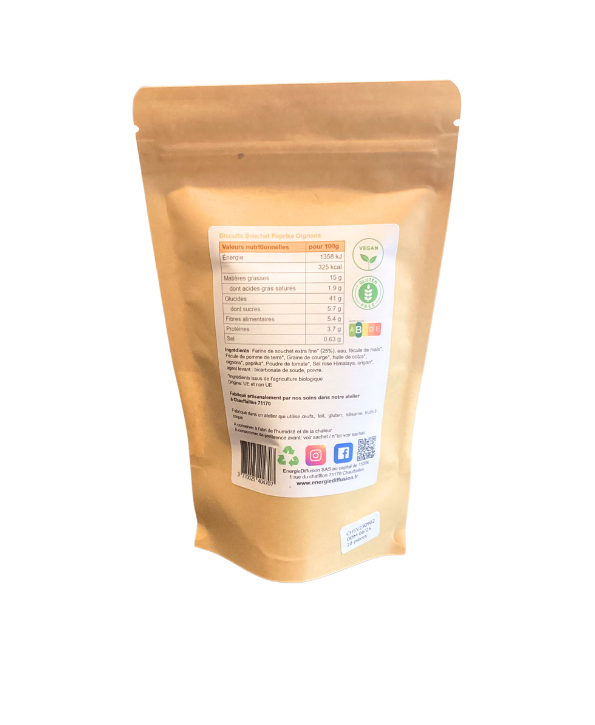 Galletas de cebolla y pimentón, sin gluten, veganas, 90 g