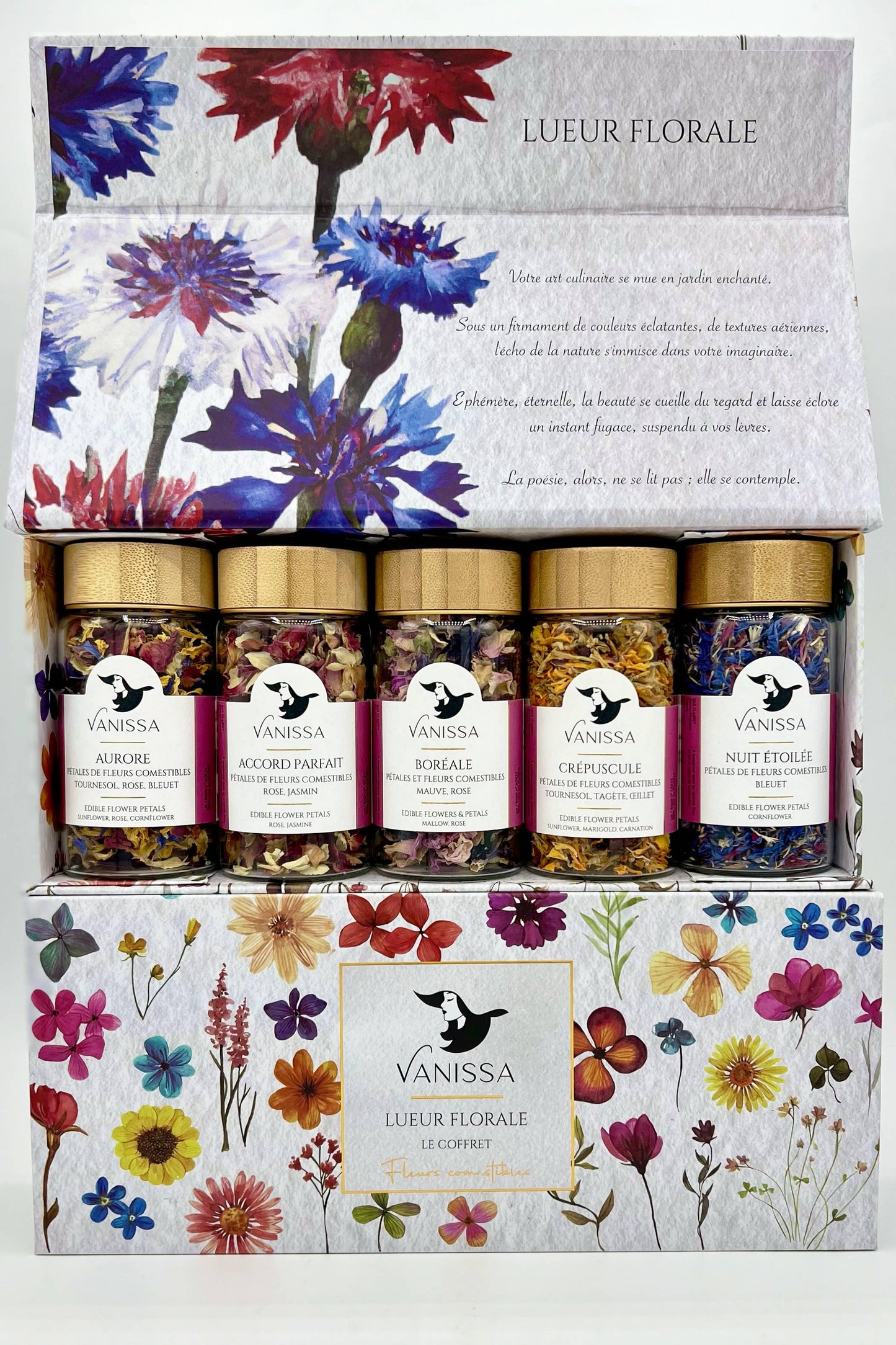 Scatola regalo di fiori commestibili, Floral Glow - Vanissa