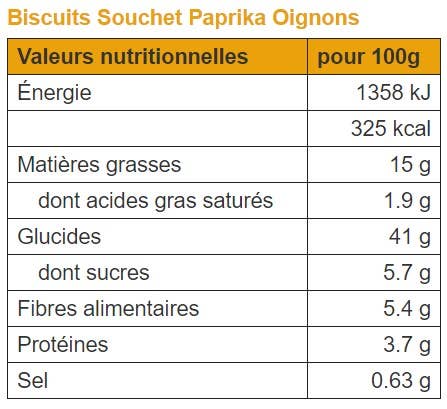 Galletas de cebolla y pimentón, sin gluten, veganas, 90 g