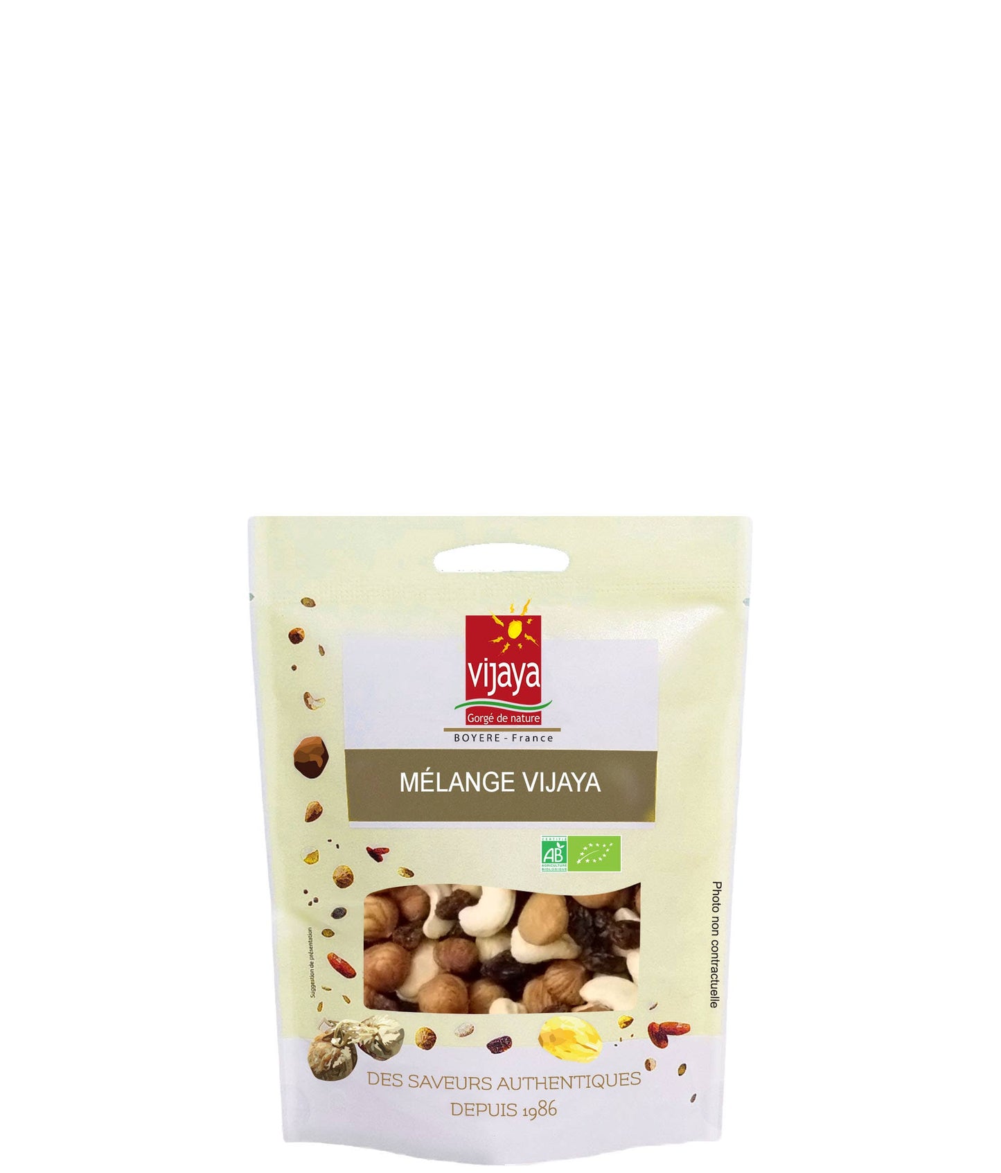 Mélange VIJAYA (uva, nocciola, anacardi, mandorle) -125g- Biologico