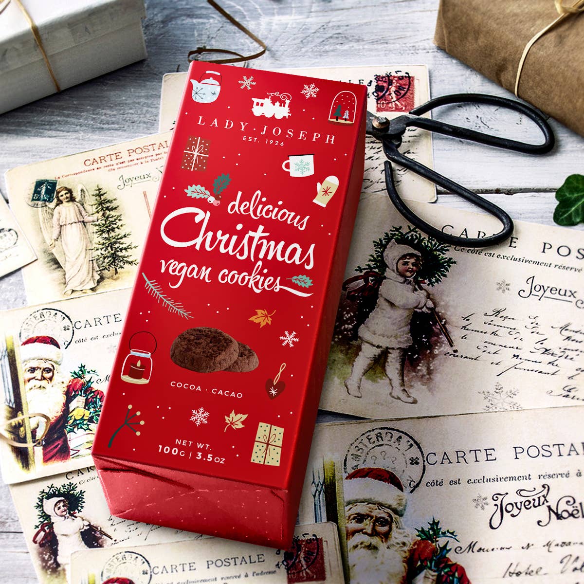 Biscotti vegani al cioccolato Christmas Edition - 100g