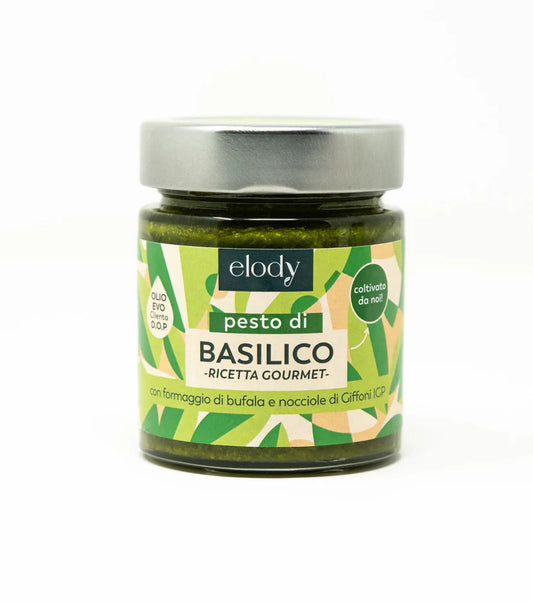 Pesto di Basilico Gourmet con bufala e nocciole di Giffoni - 130g - Elody