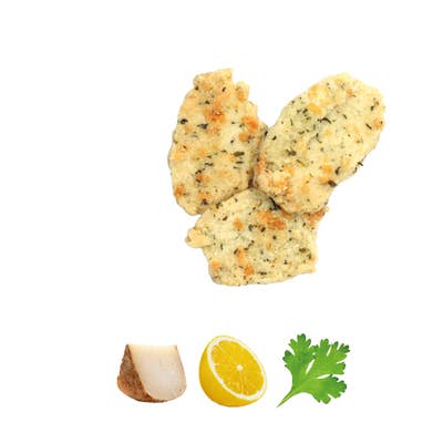 Frollini con formaggio vaccino, limone candito e coriandolo