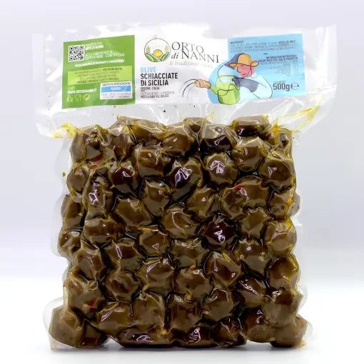 Olive schiacciate di Sicilia 500g - Orto di Nanni – Mazara del Vallo