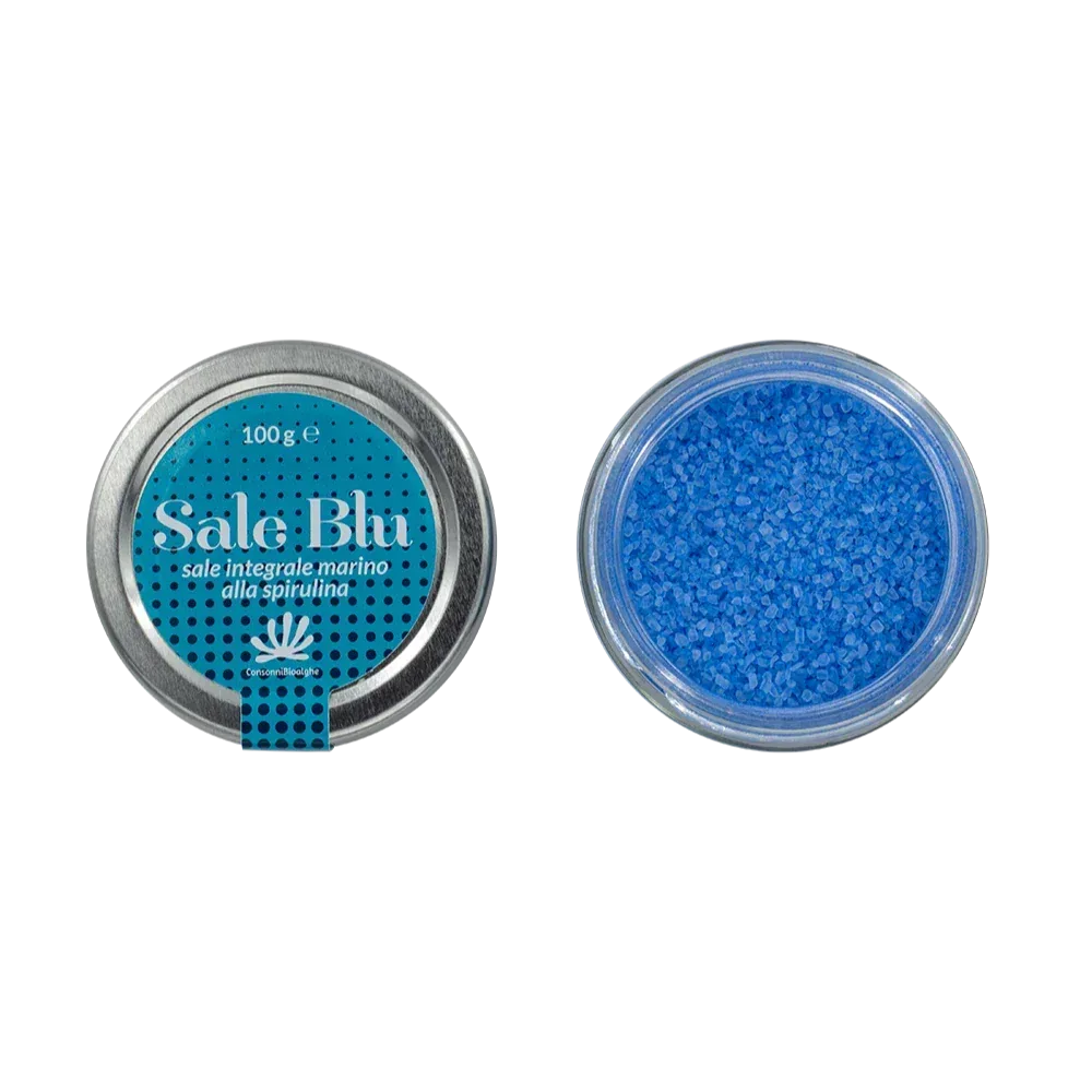 Sale Blu - Sale Integrale Marino alla Spirulina - Sale Supremo - Consonni Bioalghe - Drugstore Napoli