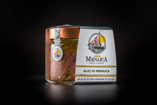 Alici di Menaica in olio EVO 120 gr.