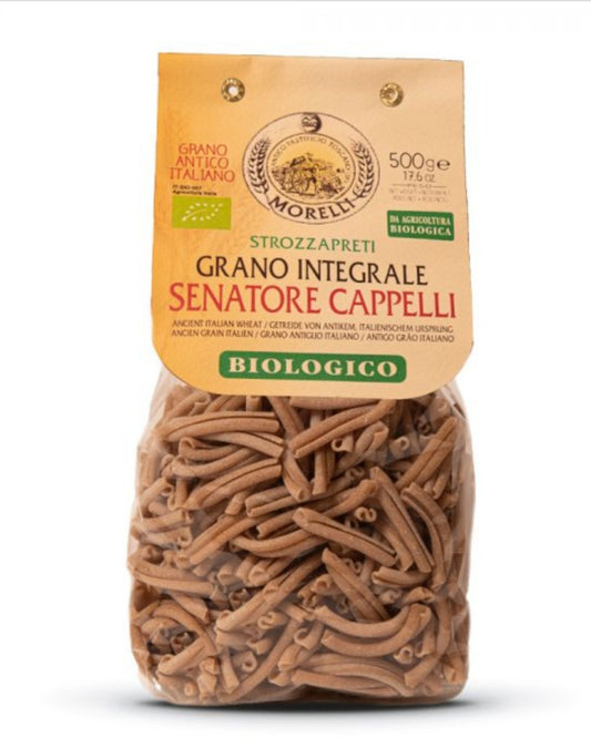 Maccheroncini/Strozzapreti di Grano Integrale Senatore Cappelli BIO – 500gr – Pastificio Morelli - Drugstore Napoli