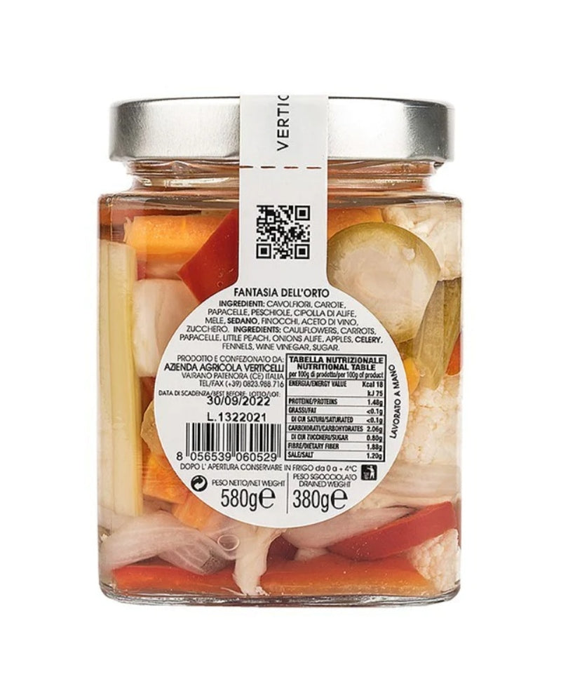 Giardiniera in Agrodolce - Fantasia dell'Orto - Verticelli - 580g