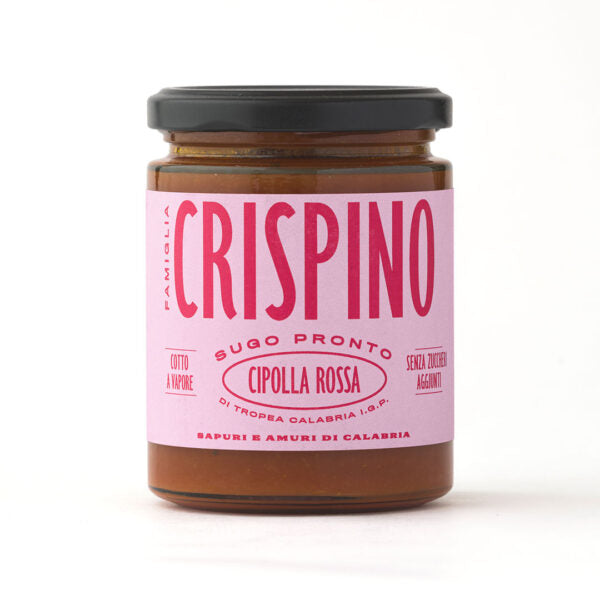 Salsa preparada con Cebolla de Tropea IGP Calabria ACEITE DE OLIVA - Crispino - SALSA VEGANA PREPARADA - 270 g/314 ml