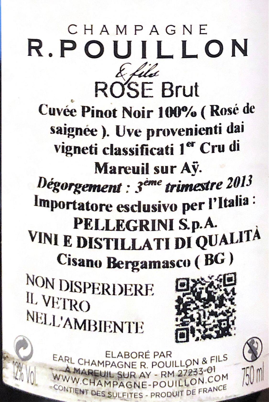 Champagne BRUT R.Pouillon Rosé - 75 cl. - 12% vol. - Drugstore Napoli