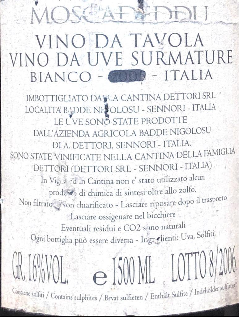 Vino Rosso - MoscaTeddu Badde Nigolosu 2006 - 1500ml. 16% vol. - Drugstore Napoli