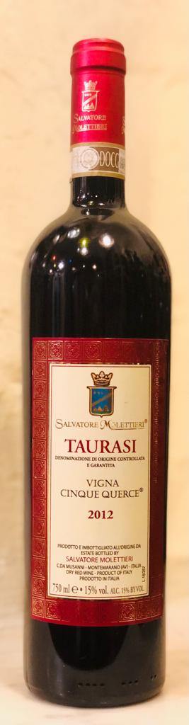 Vino Rosso - Taurasi Vigna Cinque Querce DOCG - Salvatore Molettieri 2012 - 750ml. 15% vol. - Drugstore Napoli