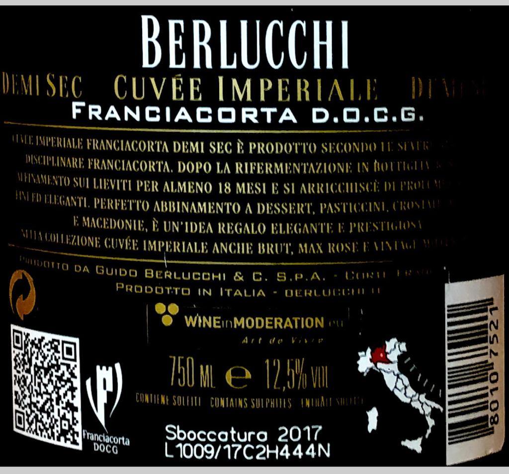 Spumante - Franciacorta Berlucchi CUVÉE IMPERIALE DEMI SEC - 750ml. 12.5%vol. - Drugstore Napoli