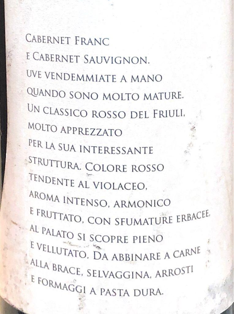 Vino Rosso - Rocca bernarda 2012 - 750 ml. 14% - Drugstore Napoli