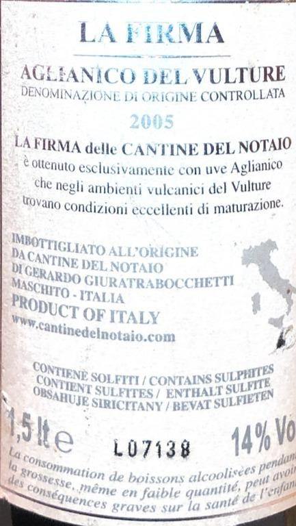 Vino Rosso - La firma 2005 - 1500ml. 14%vol. - Drugstore Napoli