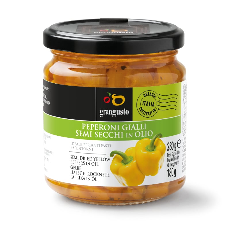 Pimientos Amarillos Semisecos en Aceite, 280g - Finagricola