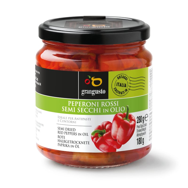 Pimientos Rojos Semisecos en Aceite 280g - Finagricola