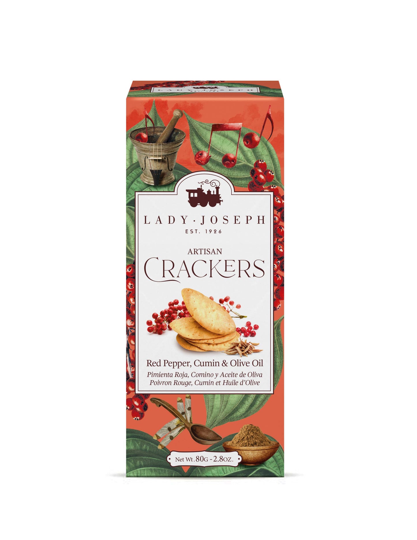Cracker con pepe rosa, cumino e olio d'oliva (snack cracker)