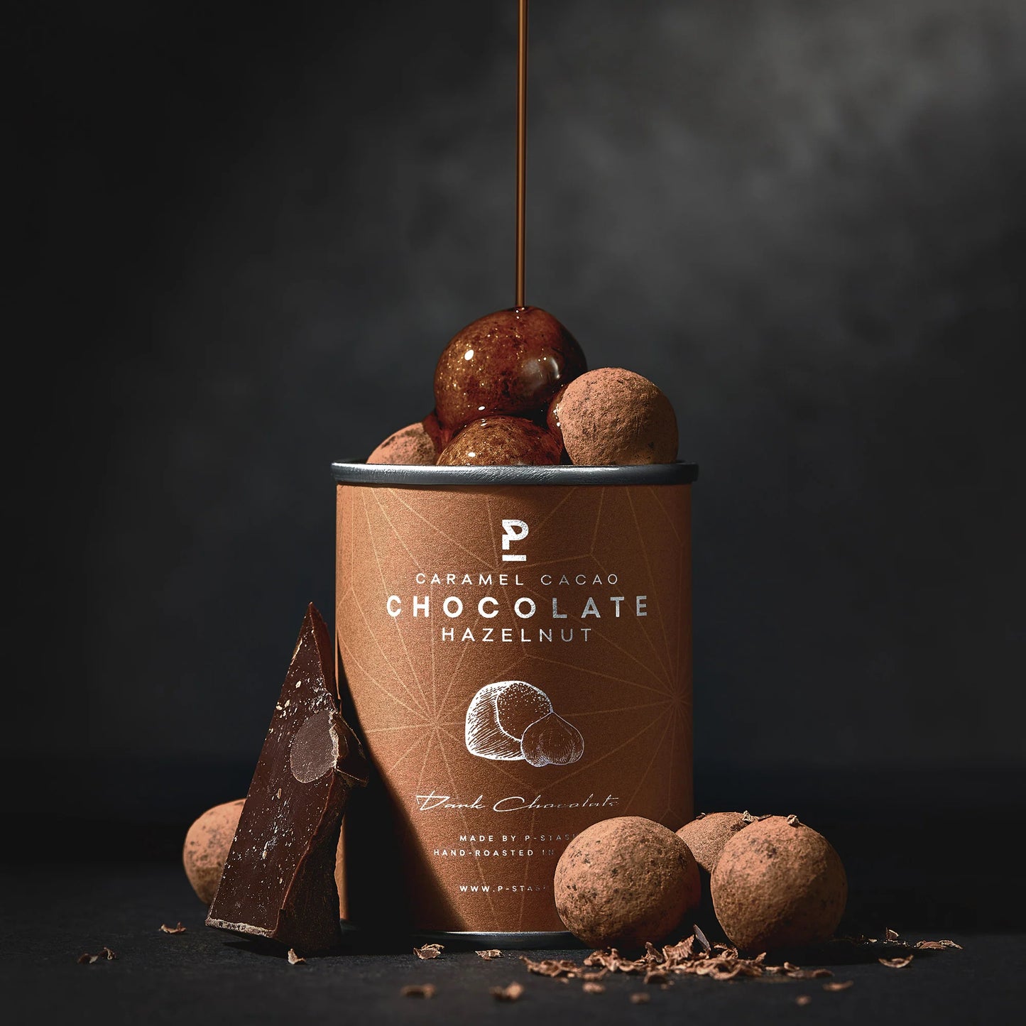 Nocciola - Cioccolato Fondente con Caramello e Cacao - 60g - P-Stash