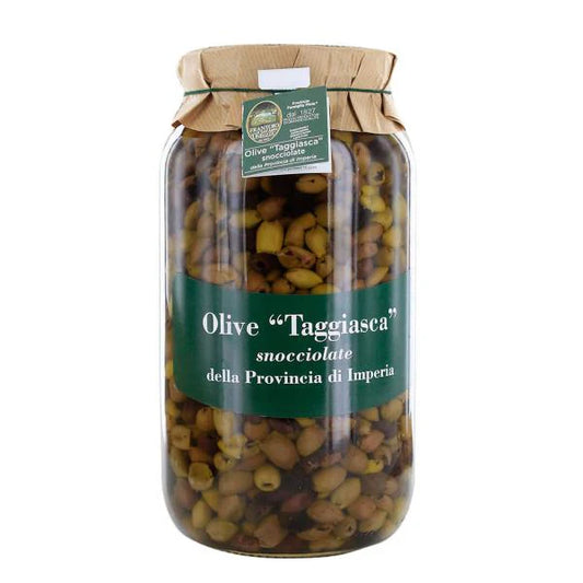 Olive Taggiasca snocciolate in olio Extra Vergine di Oliva - 2700gr - Frantoio di Sant’Agata d’Oneglia