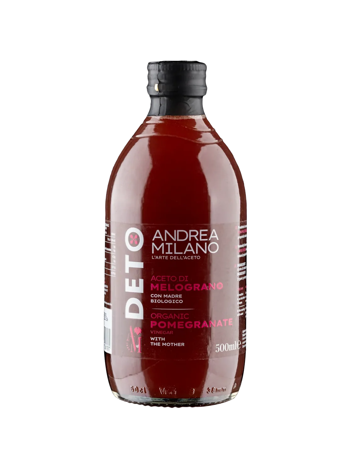 Bottiglia aceto di melograno biologico Deto Andrea Milano 500 ml