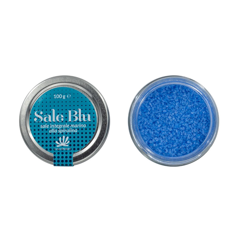 Sale Blu - Sale Integrale Marino alla Spirulina - Sale Supremo - Consonni Bioalghe