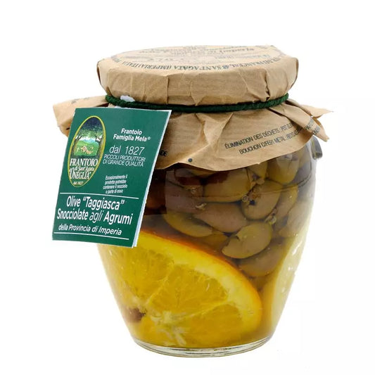 Olive Taggiasca snocciolate agli agrumi 270 gr Frantoio Sant'Agata d'Oneglia