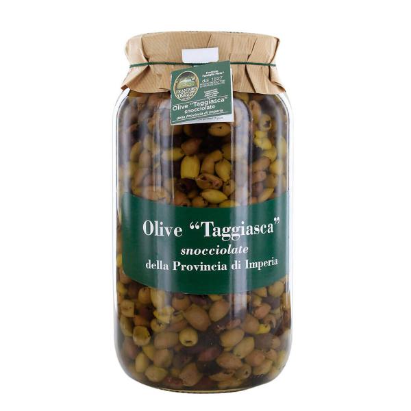 Olive Taggiasca snocciolate in olio Extra Vergine di Oliva 180 gr - 2700gr - Drugstore Napoli