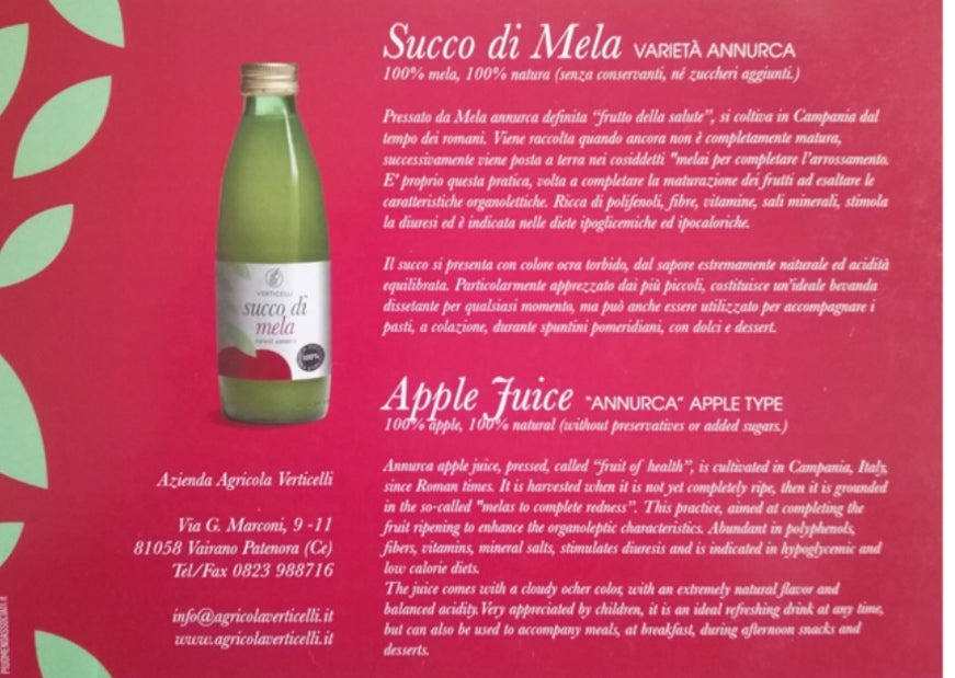 Succo di mela 100% annurca 1lt -Verticelli - Drugstore Napoli