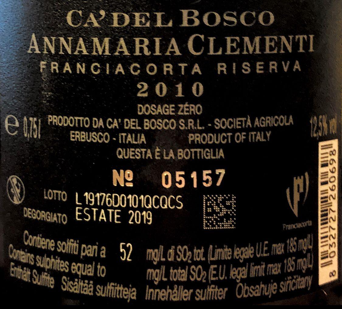 Spumante - Ca'del Bosco 2010 - 750 ml. 12.5% vol. - Drugstore Napoli