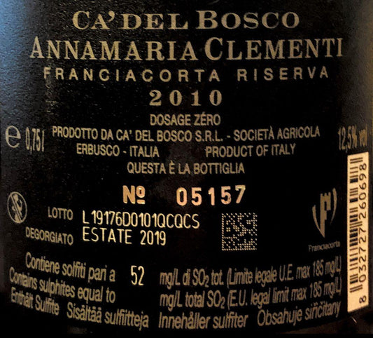 Spumante - Ca'del Bosco 2010 - 750 ml. 12.5% vol. - Drugstore Napoli