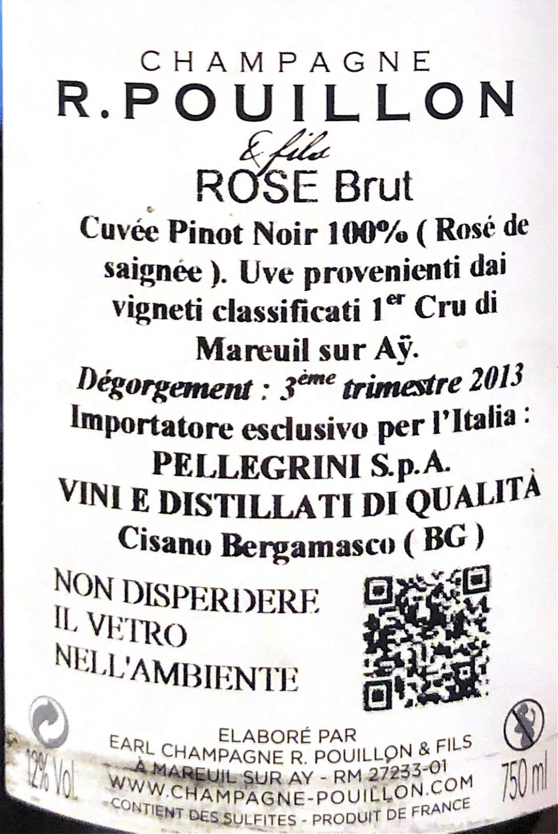 Champagne BRUT  R.Pouillon Rosé  - 75 cl. - 12% vol. - Drugstore Napoli