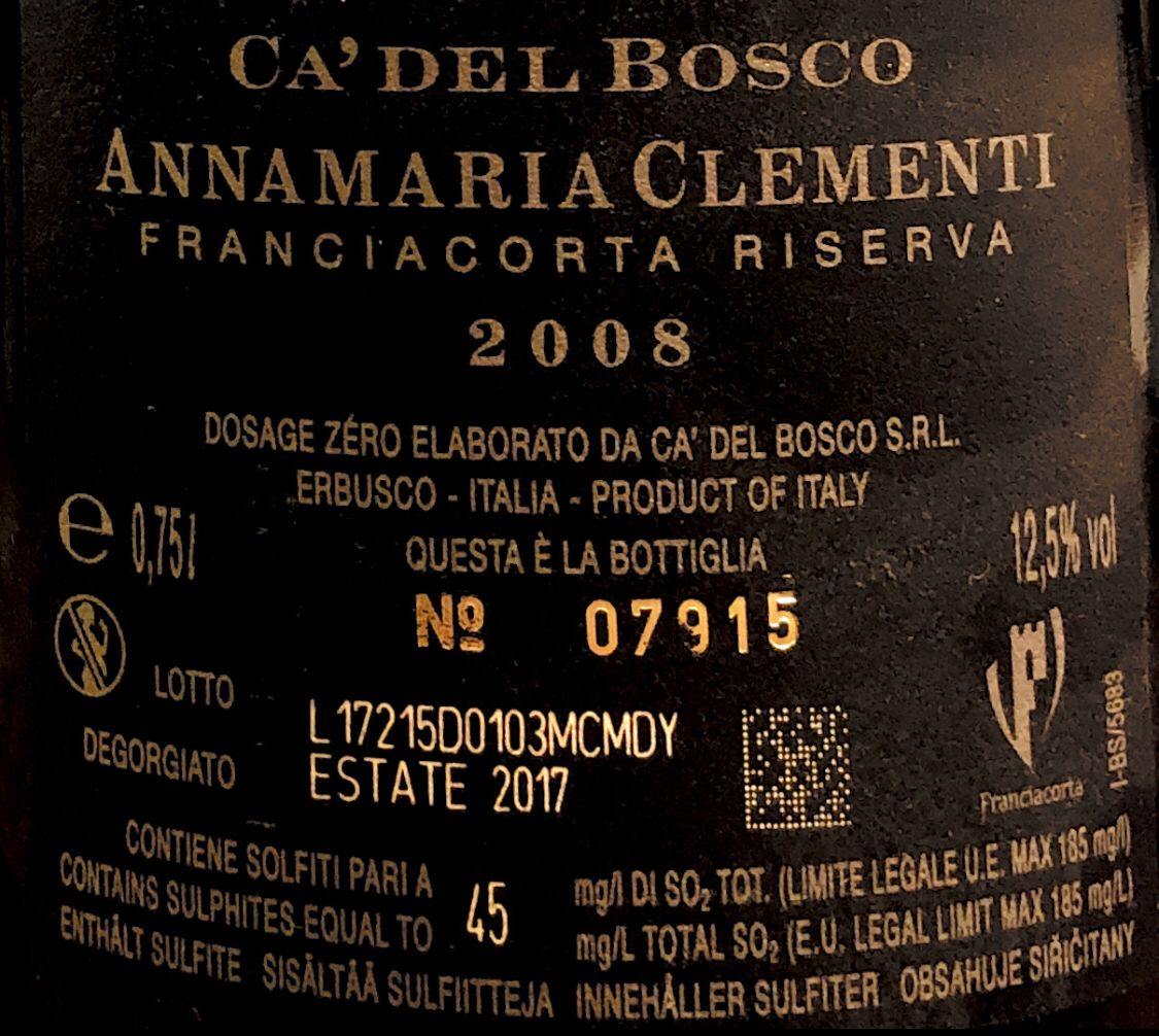 Spumante - Ca'del Bosco 2008 - 750 ml. 12.5% vol. - Drugstore Napoli