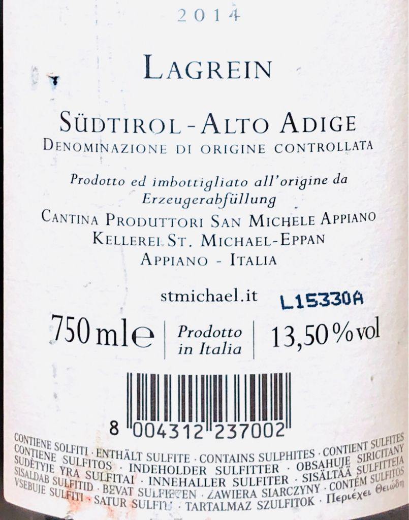 Vino Rosso - Sudtirol Alto Adige Lagrein Doc 2014 - 750ml 13.5% vol. - Drugstore Napoli