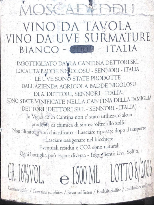 Vino Rosso - MoscaTeddu Badde Nigolosu 2006 - 1500ml. 16% vol. - Drugstore Napoli