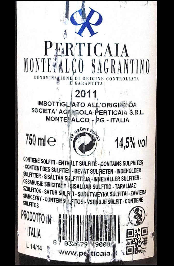 Vino Rosso - Sagrantino di Montefalco DOCG 2011 Perticaia - 750ml. 14.5% - Drugstore Napoli