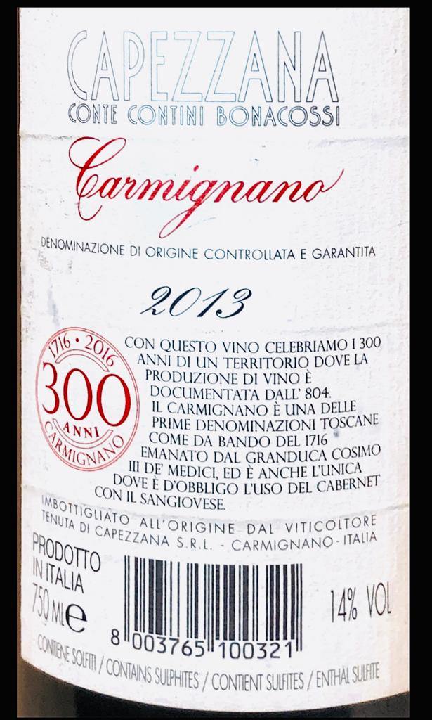 Vino Rosso - Carmignano DOCG “Villa di Capezzana” 2013 Capezzana - 750ml. 14%vol. - Drugstore Napoli