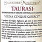 Vino Rosso - Taurasi Vigna Cinque Querce DOCG - Salvatore Molettieri 2012 - 750ml. 15% vol. - Drugstore Napoli