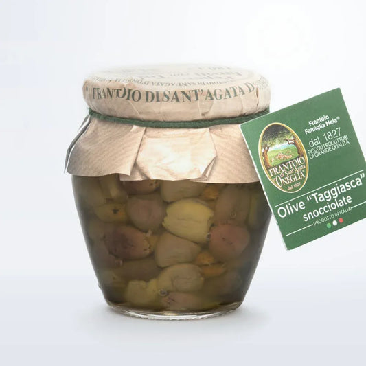 Olive Taggiasche Snocciolate in Olio Extra Vergine di Oliva - Frantoio di Sant’Agata d’Oneglia - 180g- 180 gr - Drugstore Napoli